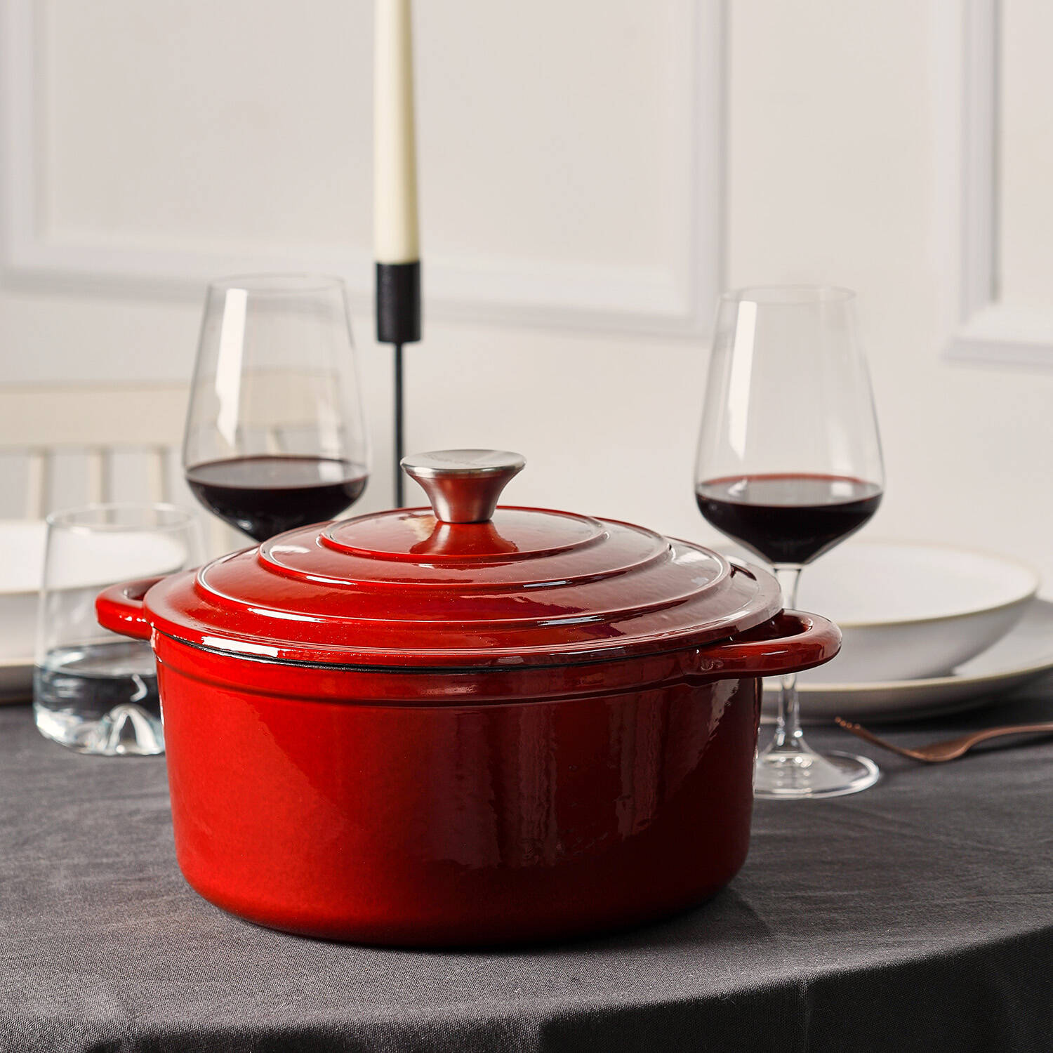 Salt & Pepper - Kookpot 26cm - gietijzer rood Ferno 4 Salt & Pepper - Kookpot 26cm - gietijzer rood Ferno