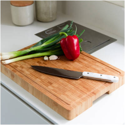 Salt & Pepper Koksmes parelmoerlook wit Chop