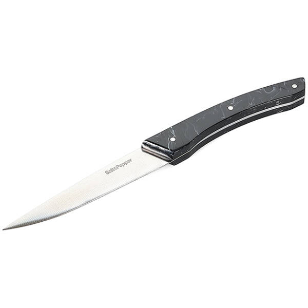 Keuken 24 Salt & Pepper Steakmes marmerlook zwart Blade - set/4 | Salt & Pepper