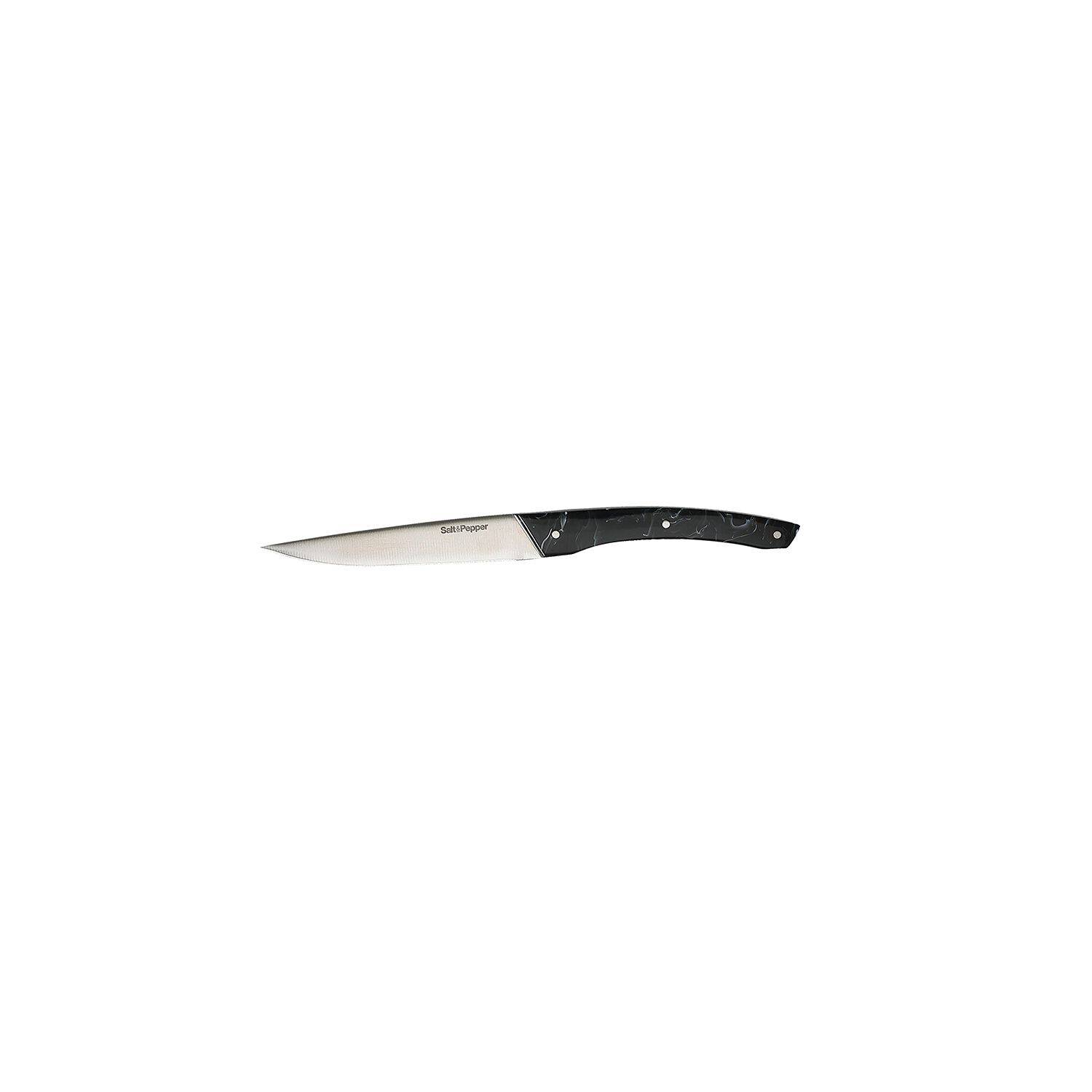Salt & Pepper Steakmes marmerlook zwart Blade - set/4 3 Salt & Pepper Steakmes marmerlook zwart Blade - set/4