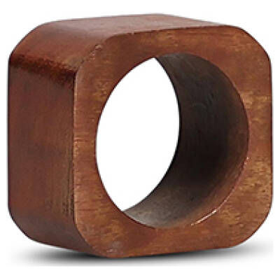 S|P Collection Servetring 4,5x4,5cm vierkant hout Moku - set/4 | S|P Collection