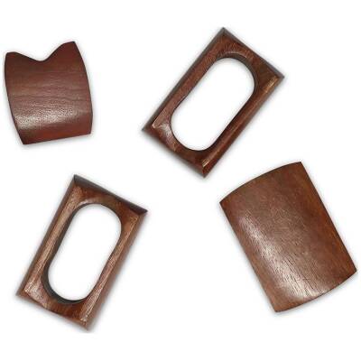 S|P Collection Servetring 5,5x4cm rechthoekig hout Moku - set/4