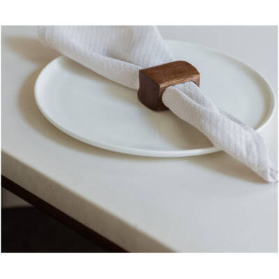 S|P Collection Servetring 5,5x4cm rechthoekig hout Moku - set/4 - detailfoto 1 | S|P Collection