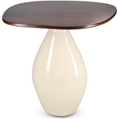 S|P Collection - Bijzettafel 50x36xH50cm met houten blad ivory Mio