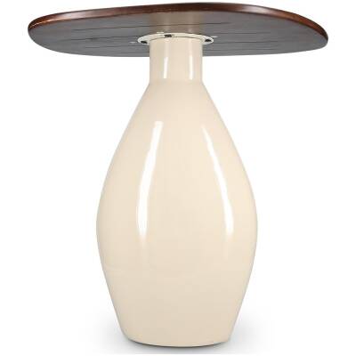 S|P Collection - Bijzettafel 50x36xH50cm met houten blad ivory Mio