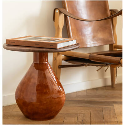 S|P Collection - Bijzettafel - 41x36xH40cm - houten blad red clay
