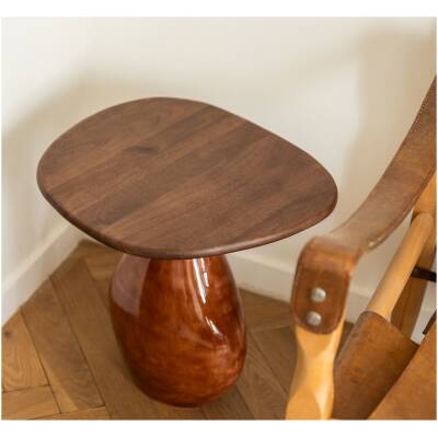 S|P Collection - Bijzettafel - 41x36xH40cm - houten blad red clay