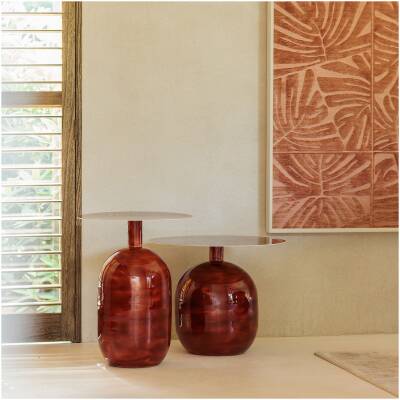 S|P Collection - Bijzettafel - 40xH52cm - metaal red clay