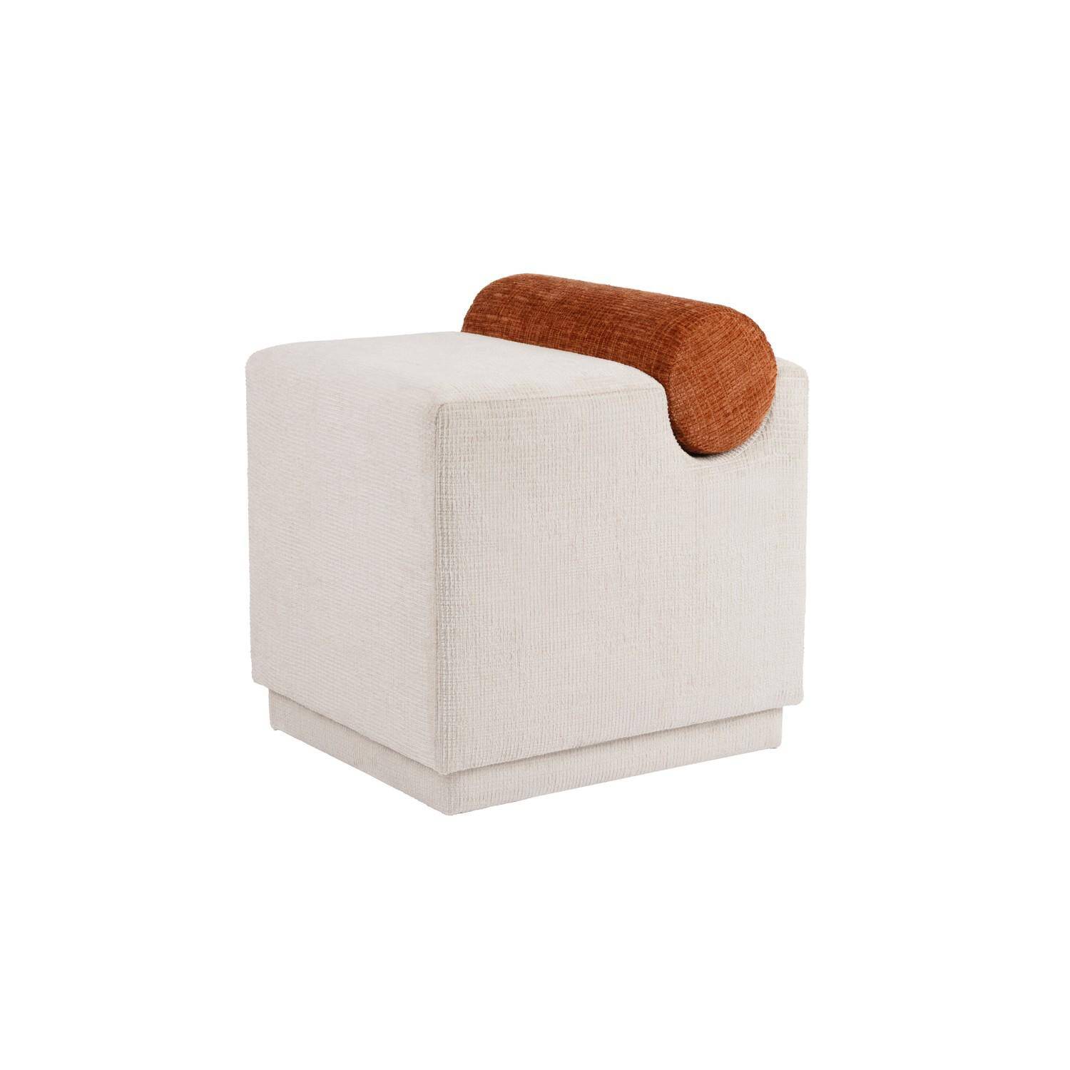 S|P Collection Poef 46x42xH49cm burnt orange/soft grey Brume 1 S|P Collection Poef 46x42xH49cm burnt orange/soft grey Brume | S|P Collection