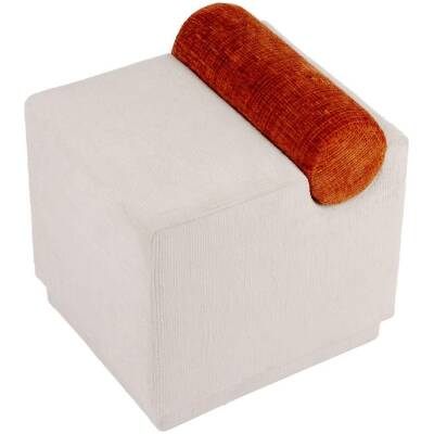 S|P Collection Poef 46x42xH49cm burnt orange/soft grey Brume