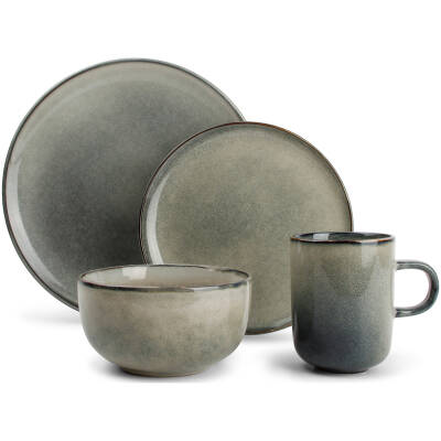 Salt & Pepper - Servies 16-delig - groen/blauw Meridian