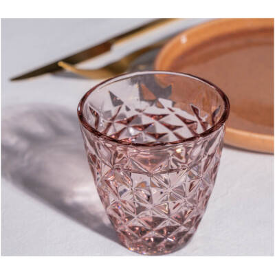 Salt & Pepper Glas 27cl roze Prisma - set/4 - detailfoto 1 | Salt & Pepper