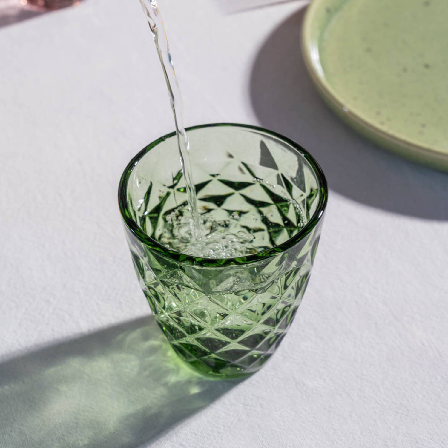Salt & Pepper Glas 27cl groen Prisma - set/4 2 Salt & Pepper Glas 27cl groen Prisma - set/4 - detailfoto 1 | Salt & Pepper