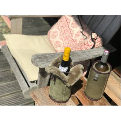 Kywie Champagnekoeler - Khaki/Olive Suede
