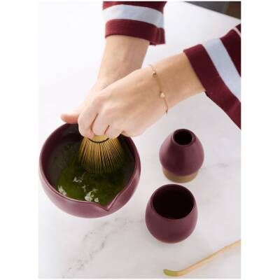 Point-Virgule 5-delige matcha set met matchakom, mok, bamboe klopper, lepel en houder voor traditionele matcha thee